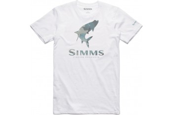 Simms Tarpon Hex Flo Camo T-Shirt White M