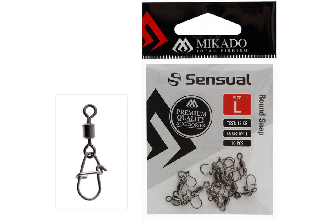 Mikado Agrafka z krętlikiem Round Snap S 10szt