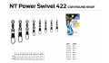 NT Power Swivel With Round Snap 422B Black #8 6szt