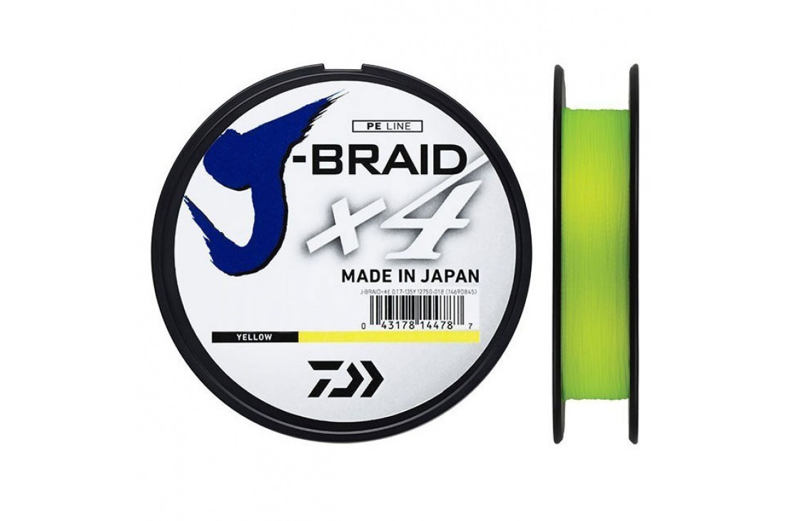 DAIWA J-Braid X4 #0.6 0.10mm 9lb 3.8kg 135m yellow